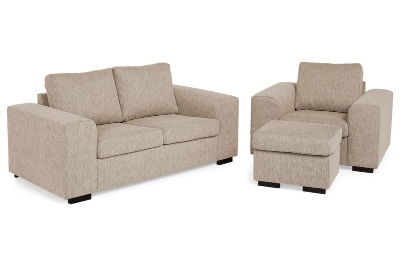 Sofagruppe Alter 2-seter+Lenestol+Fotskammel - Beige - Møbler - Sofaer - Sofagrupper - Howard sofagruppe