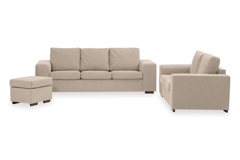 Sofagruppe Alter 3-seter+2-seter+Fotskammel - Beige - Møbler - Sofaer - Sofagrupper