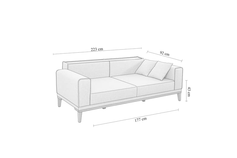 Sofagruppe Charlesbourg 3-seters Sofa + Lenestol - Grå - Møbler - Sofaer - Sofagrupper