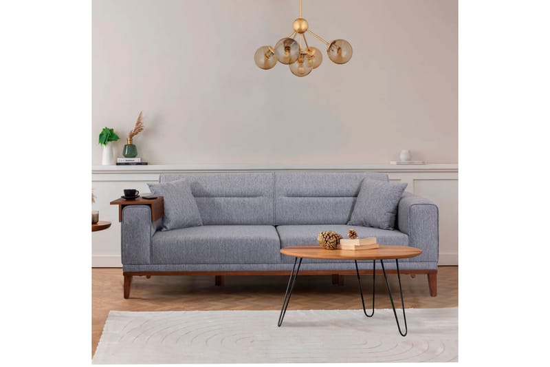 Sofagruppe Charlesbourg 3-seters Sofa + Lenestol - Grå - Møbler - Sofaer - Sofagrupper