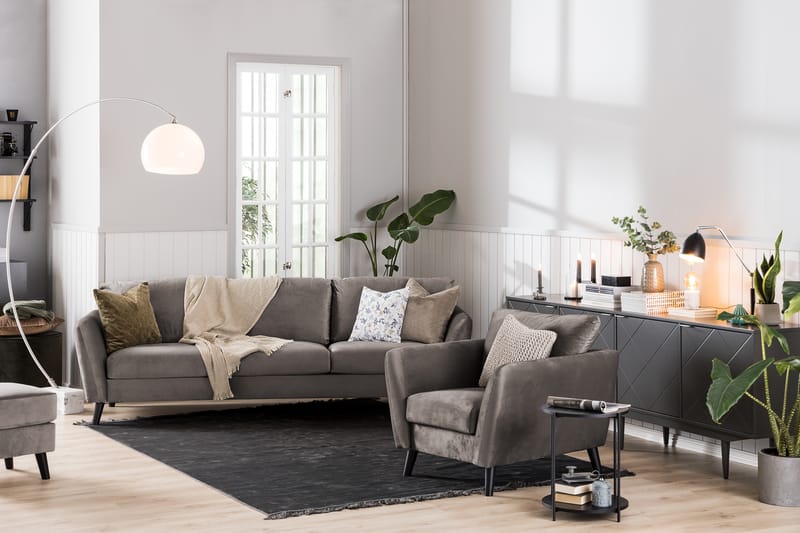 Sofagruppe Colt 3-seter+2-seter Fløyel - Brun - Møbler - Sofaer - Sofagrupper