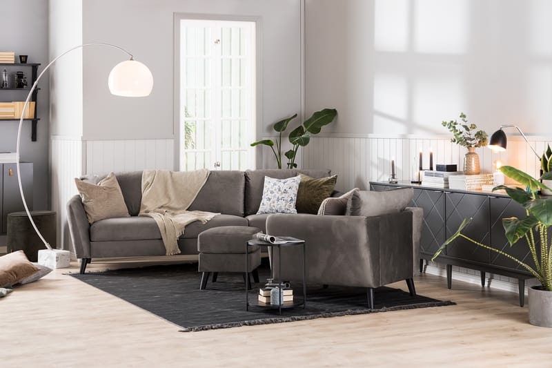 Sofagruppe Colt 3-seter+2-seter Fløyel - Brun - Møbler - Sofaer - Sofagrupper