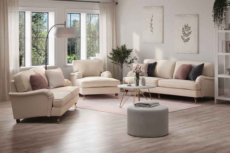 Sofagruppe Howard Oxford 4-seter+3-seter+Divanlenestol - Beige - Møbler - Sofaer - Sofagrupper - Howard sofagruppe