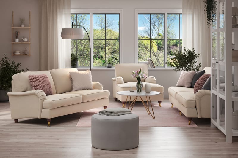 Sofagruppe Howard Oxford 4-seter+3-seter+Divanlenestol - Beige - Møbler - Sofaer - Sofagrupper - Howard sofagruppe