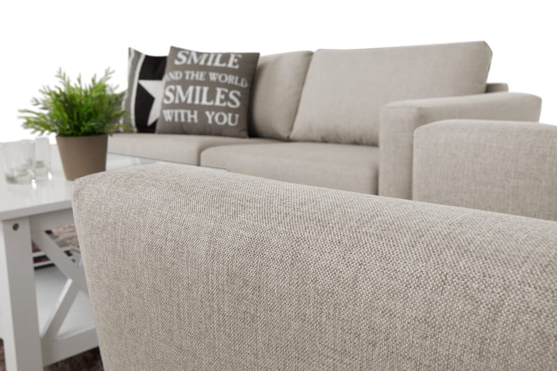 Sofagruppe Hudson 3-seter+Lenestol - Beige|Svart - Møbler - Sofaer - Sofagrupper