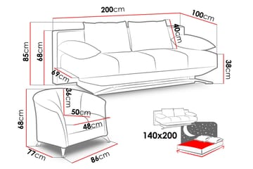 Sofagruppe Olier - Beige/Hvit - Møbler - Sofaer - Sofagrupper