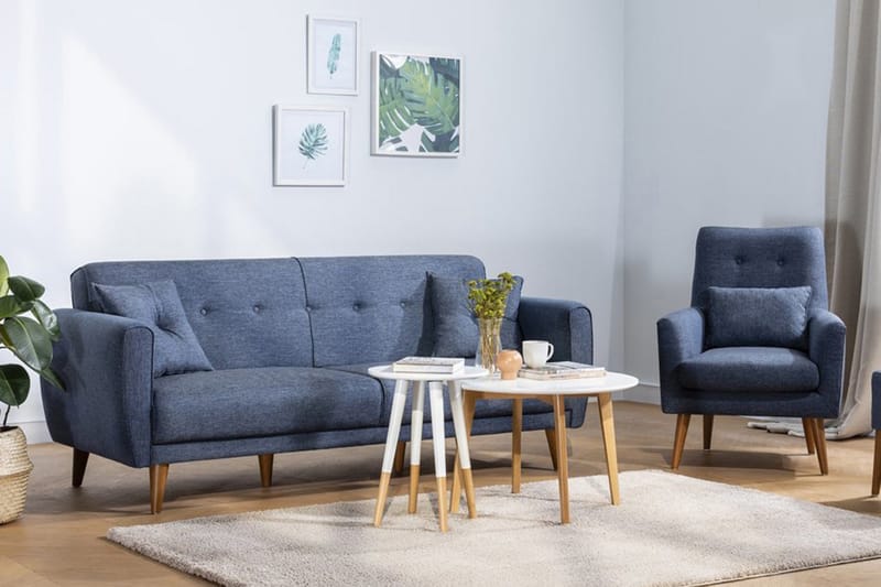 Sofagruppe Sanhaja - Mørkeblå - Møbler - Sofaer - Sofagrupper