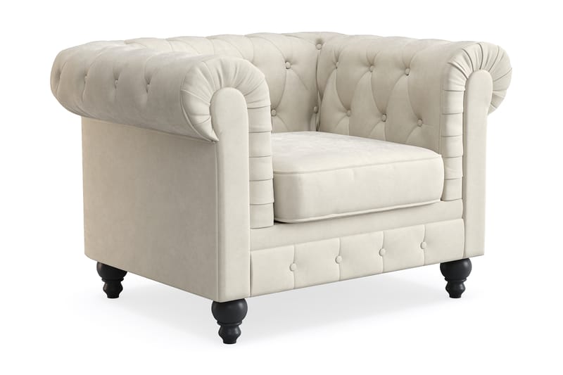 Sofagruppe Walton Lyx 2-seter+Lenestol - Beige - Møbler - Sofaer - Sofagrupper - Chesterfield sofagruppe