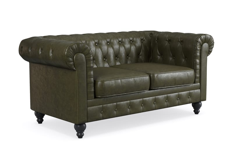 Sofagruppe Walton Lyx 2-seter+Lenestol - Grønn - Møbler - Sofaer - Sofagrupper - Chesterfield sofagruppe