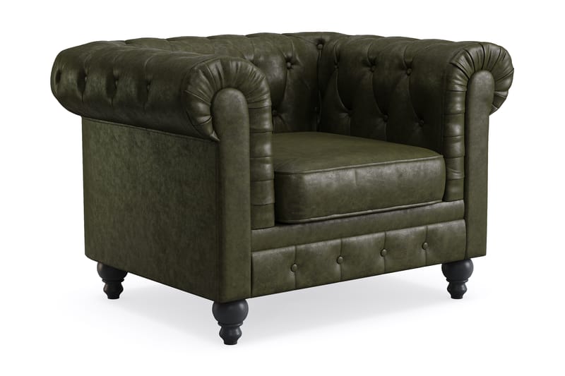 Sofagruppe Walton Lyx 2-seter+Lenestol - Grønn - Møbler - Sofaer - Sofagrupper - Chesterfield sofagruppe