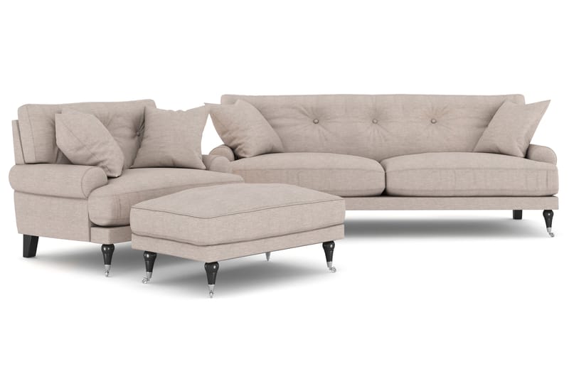 Sofagruppe Webber 2+1 - Beige|Krom - Møbler - Sofaer - Sofagrupper - Howard sofagruppe