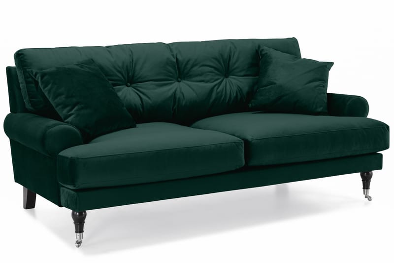 Sofagruppe Webber 2+1 Fløyel - Mørkgrønn|Krom - Møbler - Sofaer - Sofagrupper - Howard sofagruppe