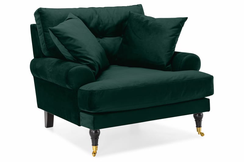 Sofagruppe Webber 2+1 Fløyel - Mørkgrønn|Messing - Møbler - Sofaer - Sofagrupper - Howard sofagruppe