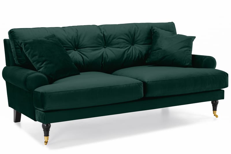 Sofagruppe Webber 2+1 Fløyel - Mørkgrønn|Messing - Møbler - Sofaer - Sofagrupper - Howard sofagruppe