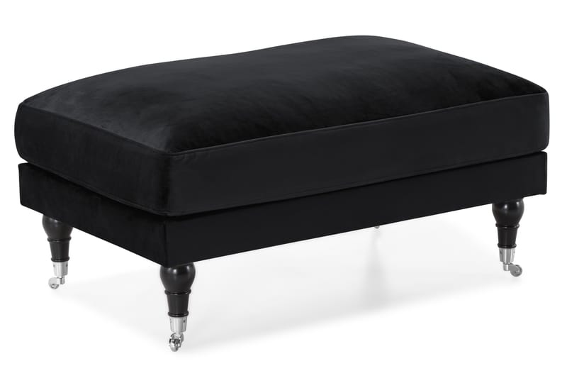 Sofagruppe Webber 2+1 Fløyel - Svart|Krom - Møbler - Sofaer - Sofagrupper - Howard sofagruppe