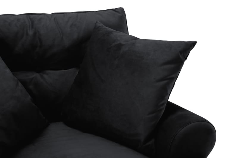 Sofagruppe Webber 2+1 Fløyel - Svart|Krom - Møbler - Sofaer - Sofagrupper - Howard sofagruppe