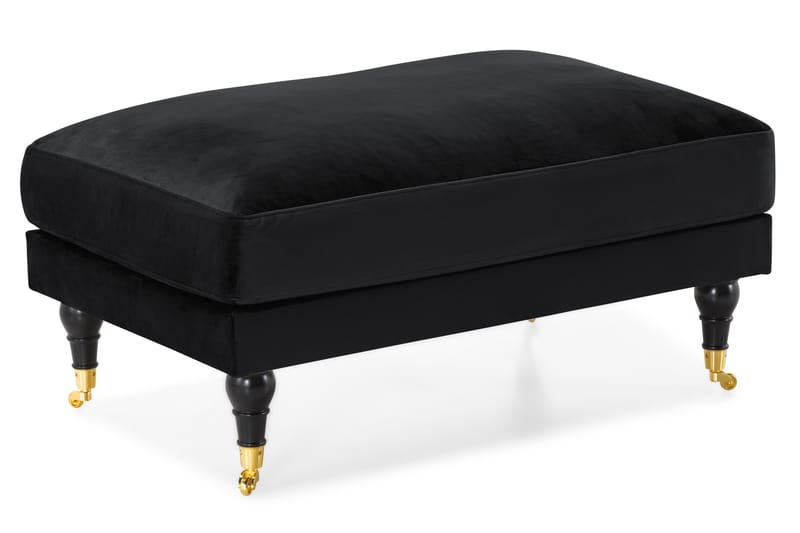 Sofagruppe Webber 2+1 Fløyel - Svart|Messing - Møbler - Sofaer - Sofagrupper - Howard sofagruppe