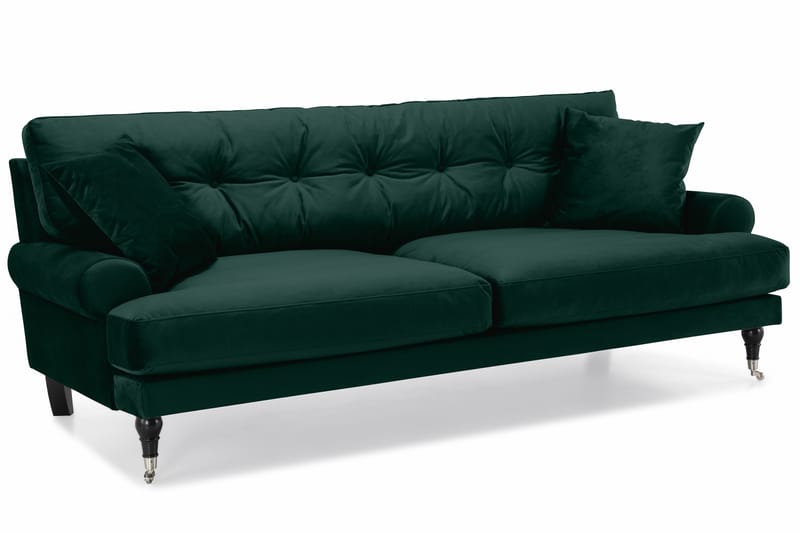 Sofagruppe Webber 3+1 Fløyel - Mørkgrønn|Krom - Møbler - Sofaer - Sofagrupper - Howard sofagruppe