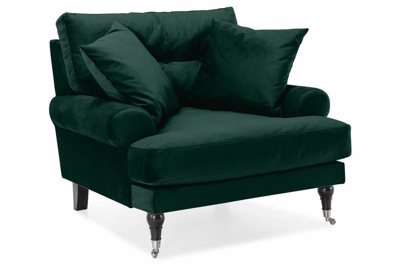 Sofagruppe Webber 3+1 Fløyel - Mørkgrønn|Krom - Møbler - Sofaer - Sofagrupper - Howard sofagruppe