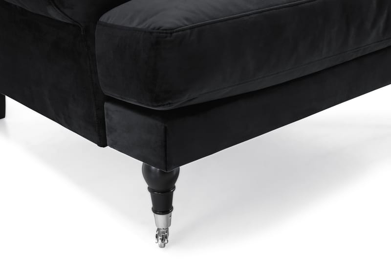 Sofagruppe Webber 3+1 Fløyel - Svart|Krom - Møbler - Sofaer - Sofagrupper - Howard sofagruppe