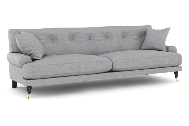 Sofagruppe Webber 3+1 - Lysgrå|Messing - Møbler - Sofaer - Sofagrupper - Howard sofagruppe