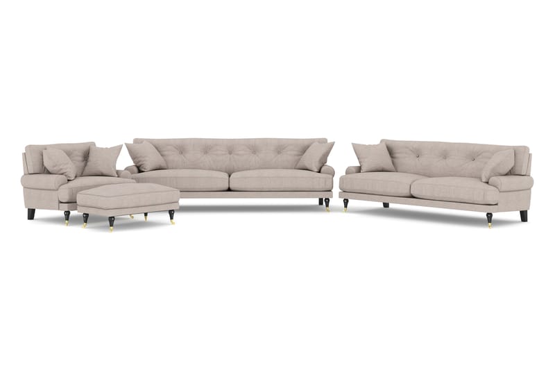 Sofagruppe Webber 3+2+1 - Beige|Messing - Møbler - Sofaer - Sofagrupper - Howard sofagruppe