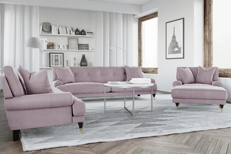 Sofagruppe Webber 3+2 Fløyel - Lilla - Møbler - Sofaer - Sofagrupper - Howard sofagruppe