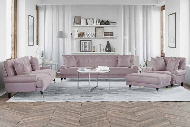 Sofagruppe Webber 3+2 Fløyel - Lilla - Møbler - Sofaer - Sofagrupper - Howard sofagruppe