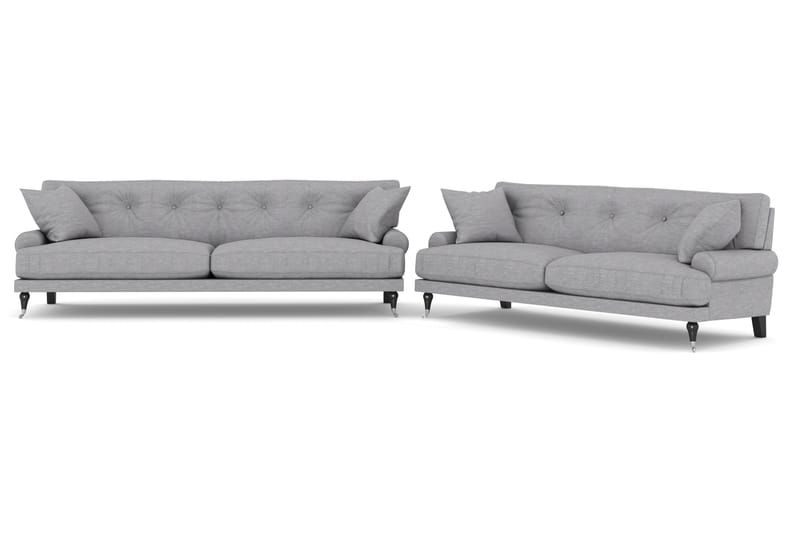 Sofagruppe Webber 3+2 - Lysgrå|Krom - Møbler - Sofaer - Sofagrupper - Howard sofagruppe