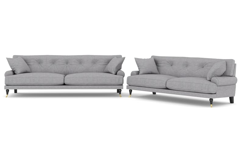 Sofagruppe Webber 3+2 - Lysgrå|Messing - Møbler - Sofaer - Sofagrupper - Howard sofagruppe