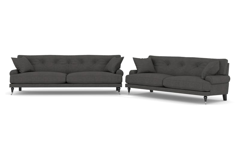 Sofagruppe Webber 3+2 - Mørkgrå|Krom - Møbler - Sofaer - Sofagrupper - Howard sofagruppe