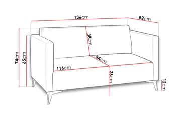 2-seter Sofa Szafir 82x136 cm - Hvit - Møbler - Sofaer - Sovesofaer - 2 seters sovesofa