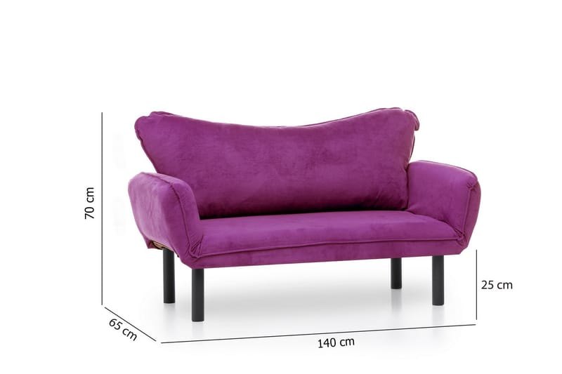 2-seter Sovesofa Aitze - Lilla - Møbler - Sofaer - Sovesofaer - 2 seters sovesofa