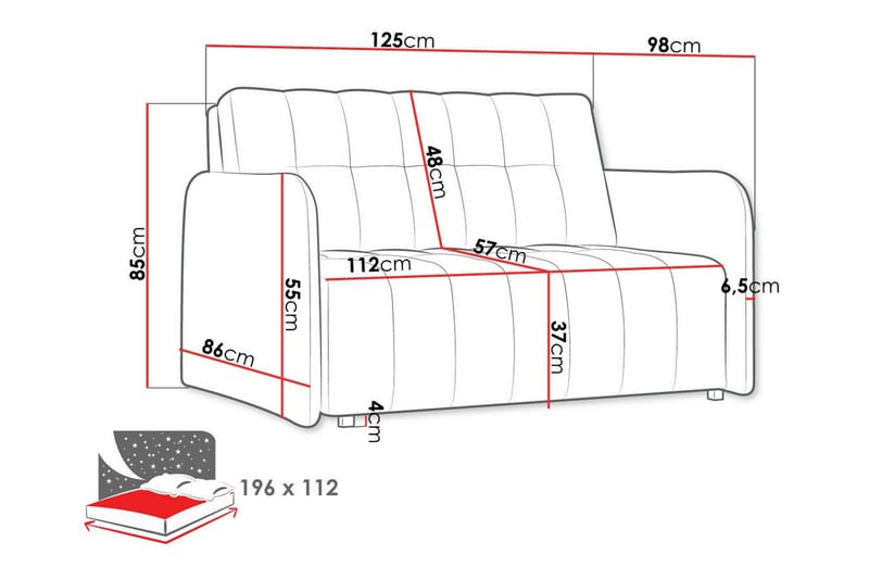 2-seters Sovesofa Denegal - Brun - Møbler - Sofaer - Sovesofaer - 2 seters sovesofa