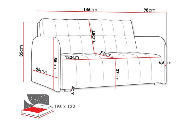 2-seters Sovesofa Denegal - Brun - Møbler - Sofaer - Sovesofaer - 2 seters sovesofa