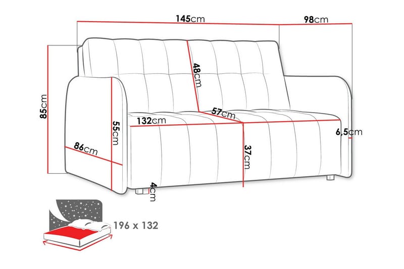 2-seters Sovesofa Denegal - Brun - Møbler - Sofaer - Sovesofaer - 2 seters sovesofa