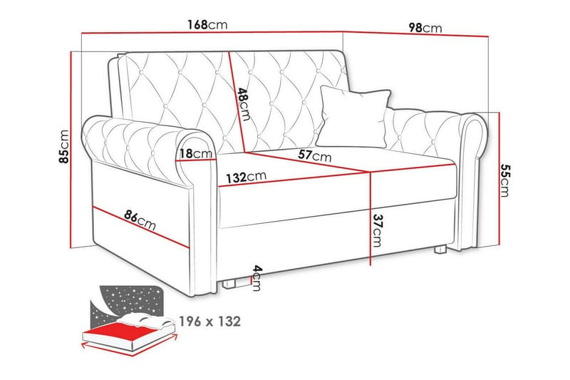 2-seters Sovesofa Denegal - Lysegrå/Mørkegrå - Møbler - Sofaer - Sovesofaer - 2 seters sovesofa