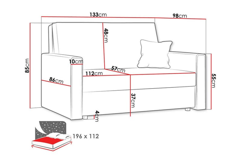 2-seters Sovesofa Denegal - Mørkegrønn - Møbler - Sofaer - Sovesofaer - 2 seters sovesofa