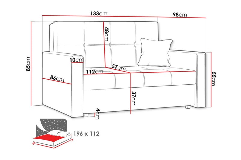 2-seters Sovesofa Denegal - Mørkegul - Møbler - Sofaer - Sovesofaer - 2 seters sovesofa