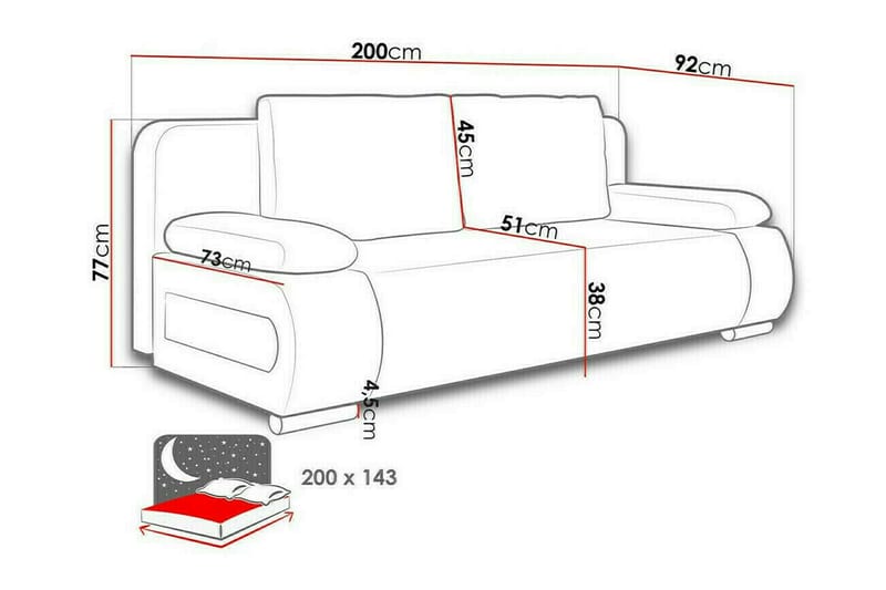 2-seters Sovesofa Kintore - Lysegrå/Mørkegrå - Møbler - Sofaer - Sovesofaer - 2 seters sovesofa