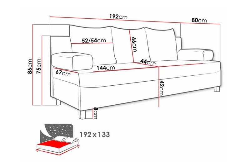 2-seters Sovesofa Kintore - Mørkeblå - Møbler - Sofaer - Sovesofaer - 2 seters sovesofa