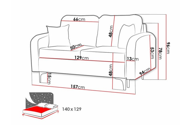 2-seters Sovesofa Knocklong - Grøn - Møbler - Sofaer - Sovesofaer - 2 seters sovesofa