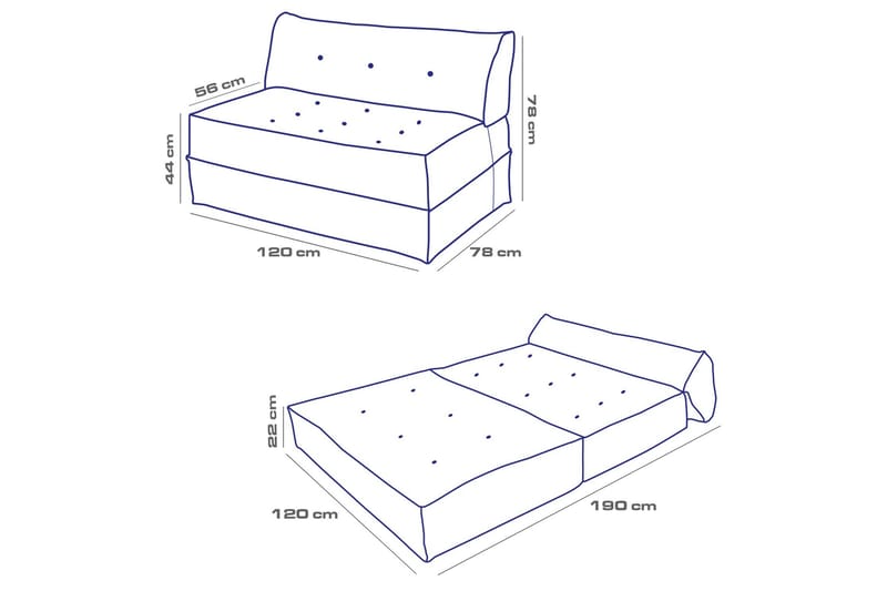 2-seters Sovesofa Avy - Antrasitt - Møbler - Sofaer - Sovesofaer - 2 seters sovesofa