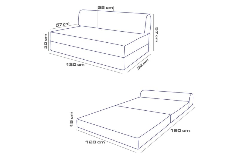 2-seters Sovesofa Magia - Antrasitt - Møbler - Sofaer - Sovesofaer - 2 seters sovesofa