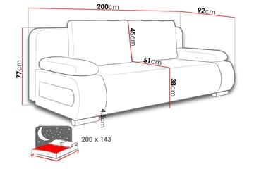 Sovesofa Ahlama - Brun/Svart - Møbler - Sofaer - Sovesofaer - 2 seters sovesofa