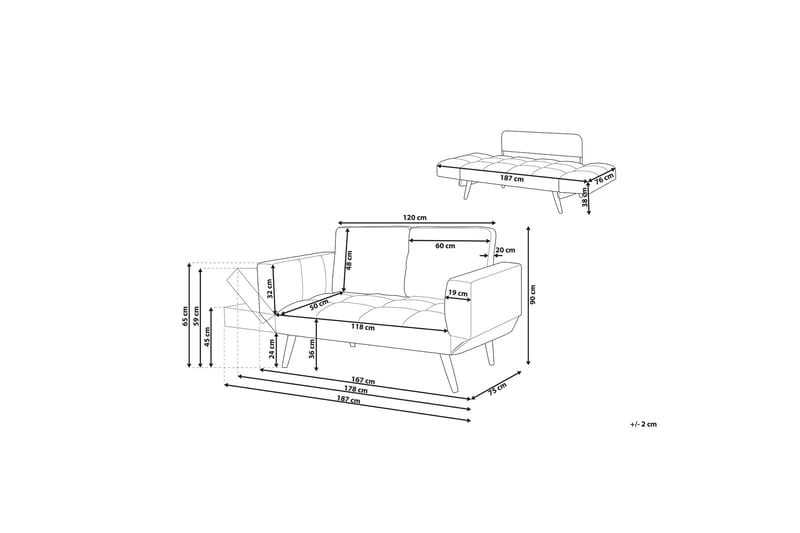 Sovesofa Brekke 150 cm - Blå - Møbler - Sofaer - Sovesofaer - 2 seters sovesofa