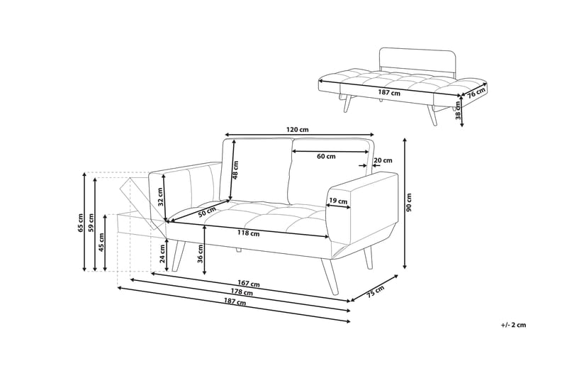 Sovesofa Brekke 150 cm - Grå - Møbler - Sofaer - Sovesofaer - 2 seters sovesofa