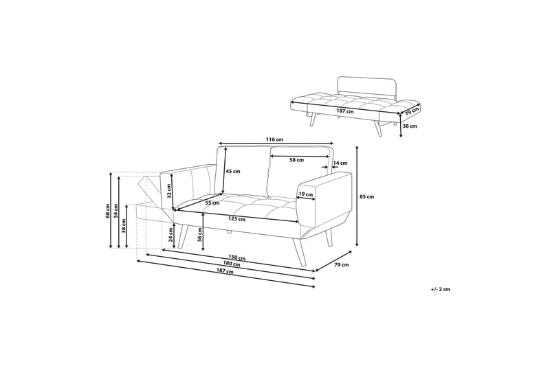 Sovesofa Brekke 150 cm - Svart - Møbler - Sofaer - Sovesofaer - 2 seters sovesofa