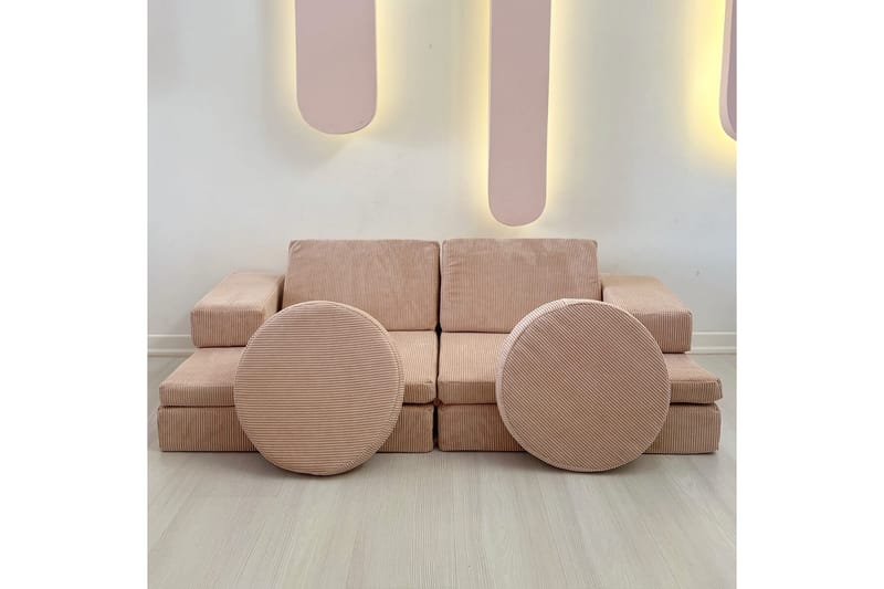 Sovesofa Bulmaca - Rosa - Møbler - Sofaer - Sovesofaer - 2 seters sovesofa