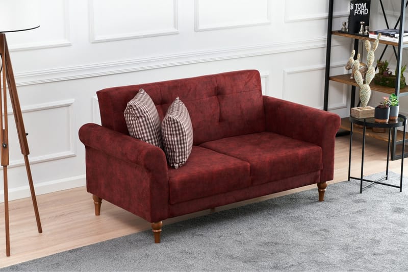 Sovesofa Colombia 2-seters 125x109 - Rød - Møbler - Sofaer - Sovesofaer - 2 seters sovesofa